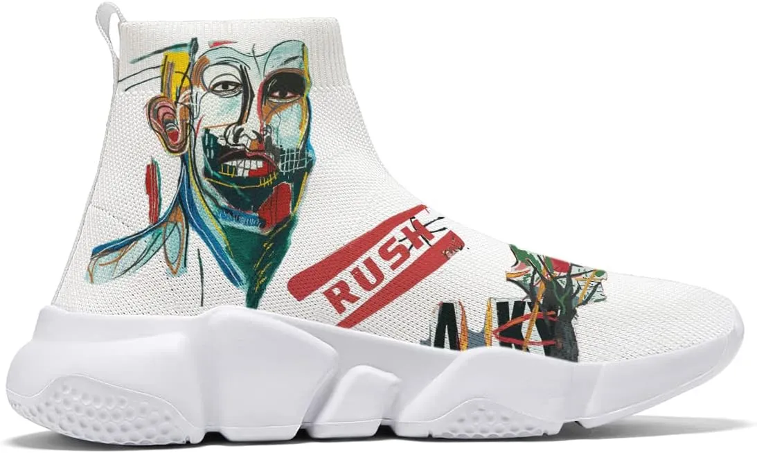 Womens Walking Shoes Abstract Graffiti Sneakers Sock Pull-on Custom Painted Daily Shoes