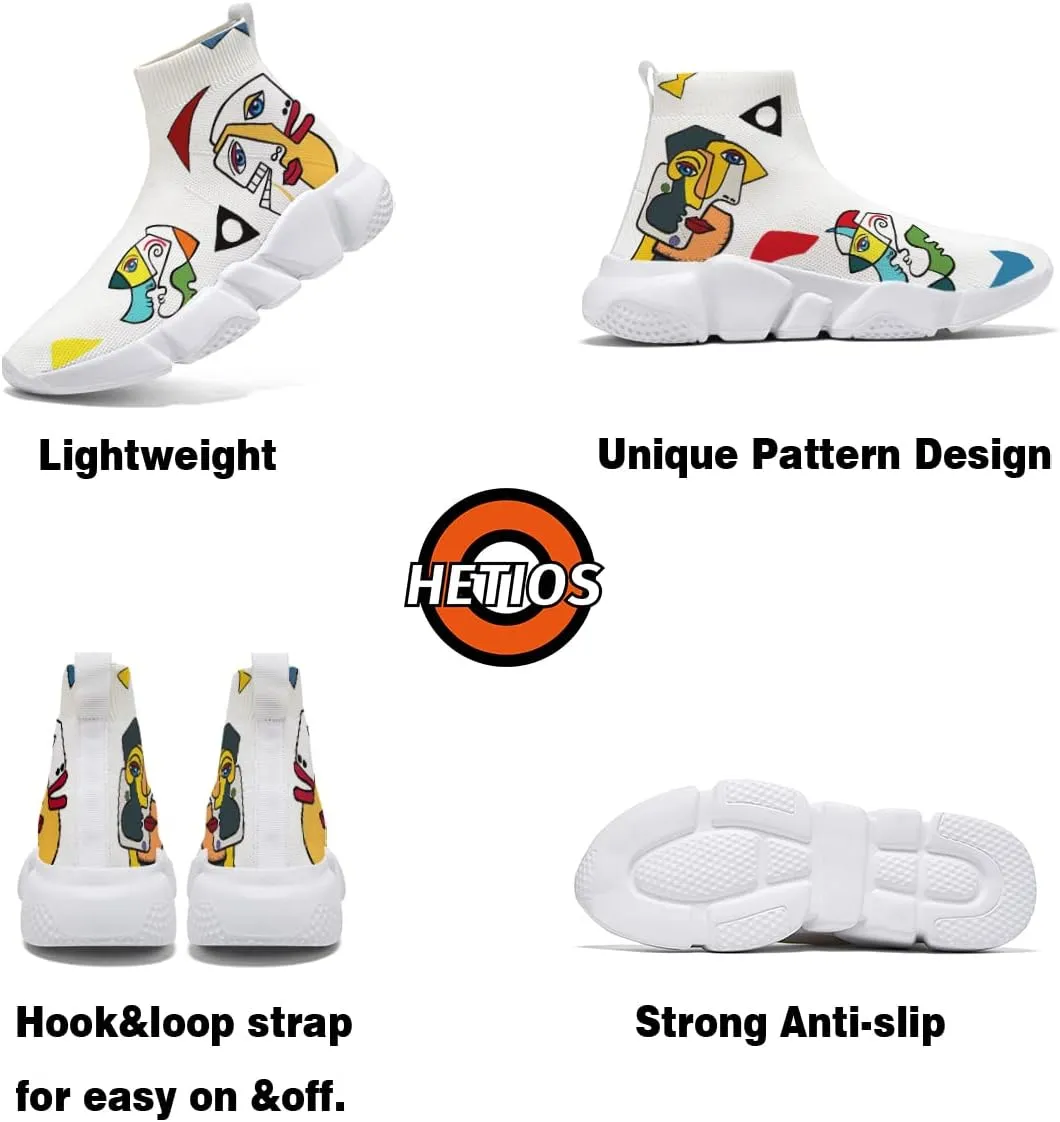 Womens Walking Shoes Abstract Graffiti Sneakers Sock Pull-on Custom Painted Daily Shoes