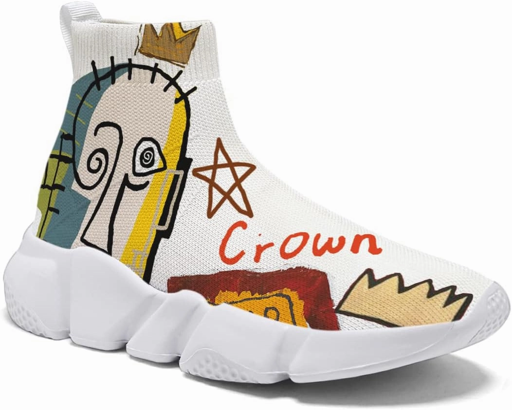 Womens Walking Shoes Abstract Graffiti Sneakers Sock Pull-on Custom Painted Daily Shoes