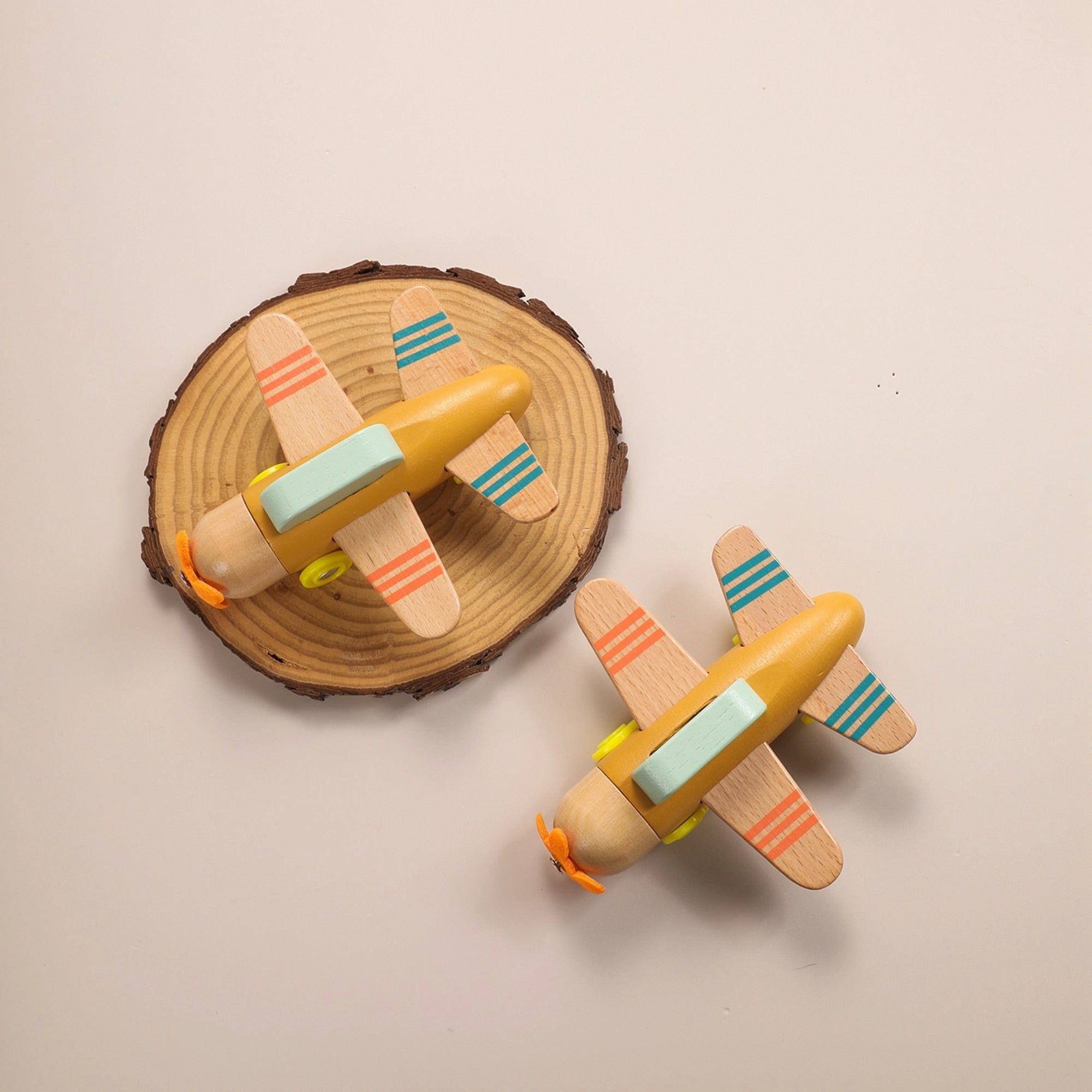 Wooden Painted Plane Toy