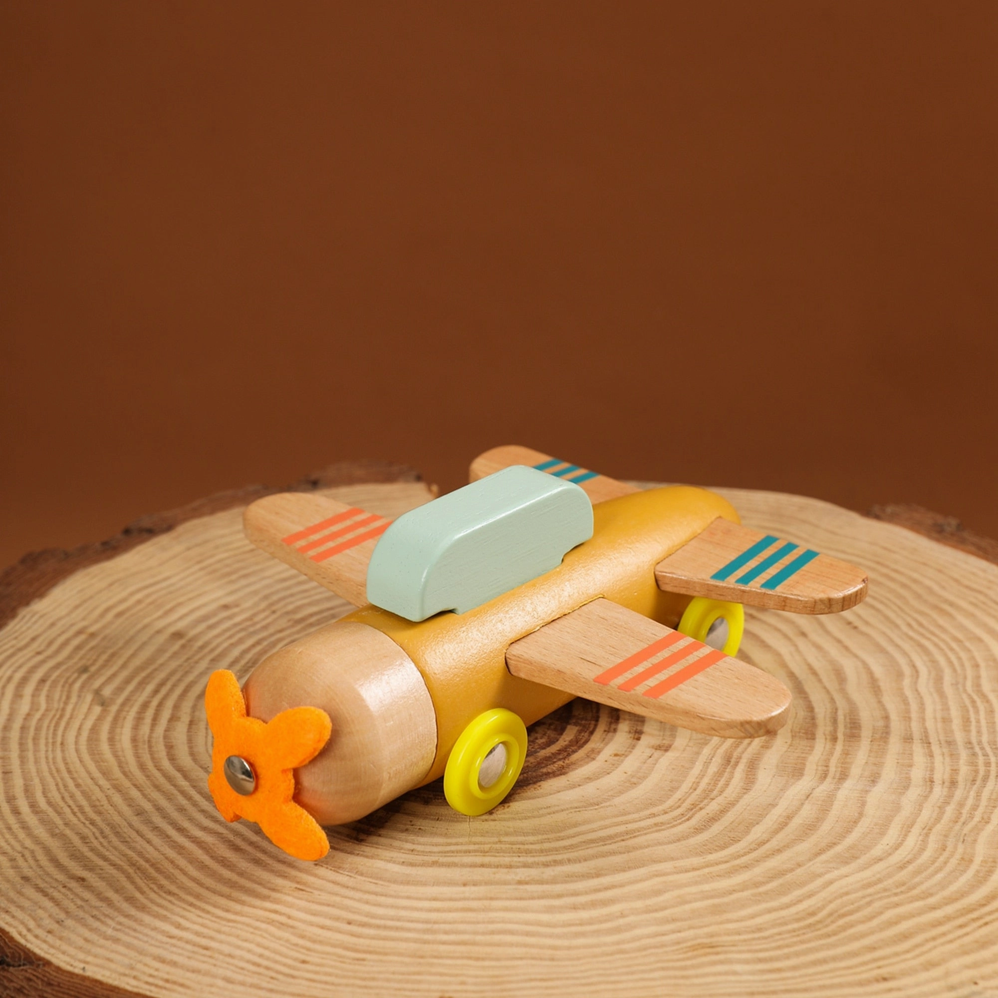 Wooden Painted Plane Toy