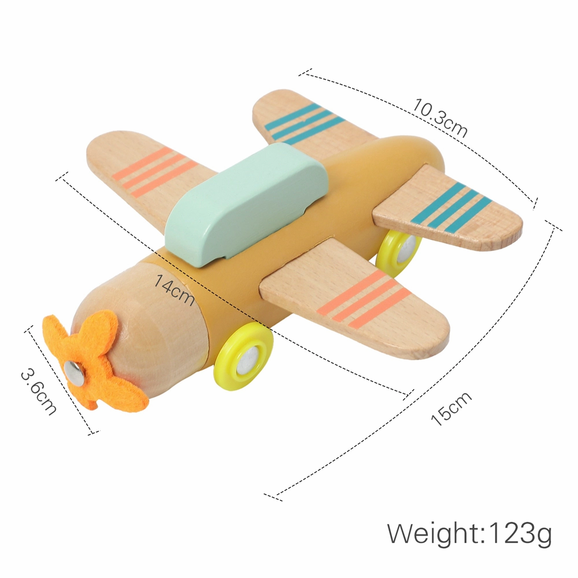 Wooden Painted Plane Toy