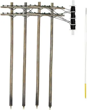 Woodland Scenics US2266 HO Wired Poles Double Crossbar