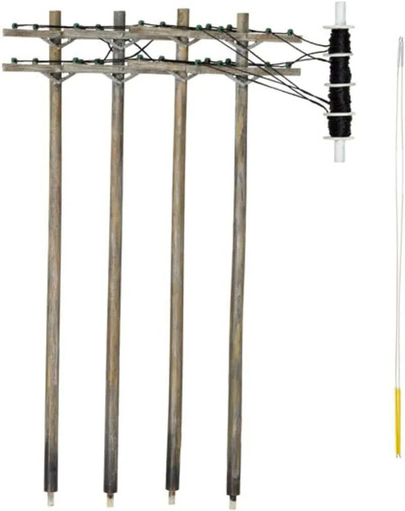 Woodland Scenics US2266 HO Wired Poles Double Crossbar