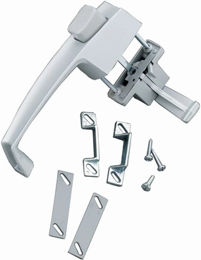 Wright Products - Tie Down Push Button Door Latch for Screen and Storm Doors, Aluminum Grey