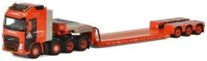 WSI for Volvo FH4 Globetrotter XL8X4 LOWLOADER tailer Van GRINSVEN 1/50 DIECAST Truck Pre-Built Model