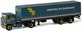 WSI for Mack F700 4x2 Classic Curtain Side Trailer 4x2 01-2262 1/50 DIECAST Model Finished CAR Truck