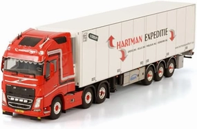 WSI for Volvo FH4 Globetrotter XL Reefer Trailer-3 AXLE Hartman EXPEDITIE 1/50 DIECAST Truck Pre-Built Model