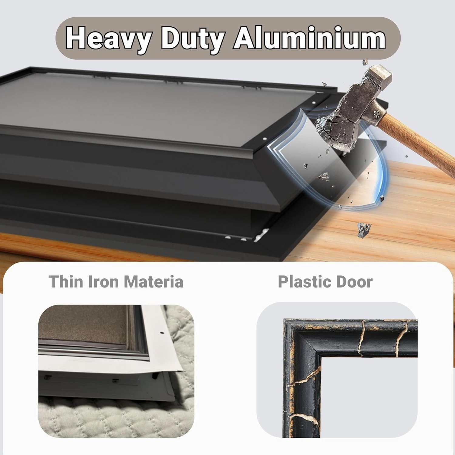 X-Large Aluminum Dog Door for Exterior, Cutout Size 14 1/2''W x 25 1/8''H, Heavy Duty Magnetic Double Flap for Extreme Weather, Energy-Efficient, Easy to Assemble, Lockable Panel Included, Black
