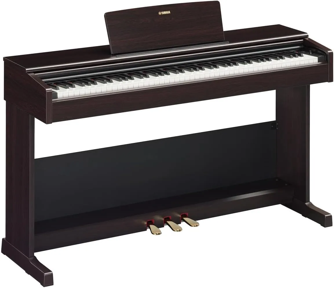 Yamaha Arius, 88-Key Weighted Action Digital Beginner and Intermediate Players, Dynamic Response, Grand Piano Sound, 3-Pedal Unit, Upright Design, Bench Included, Dark Rosewood (YDP105R)