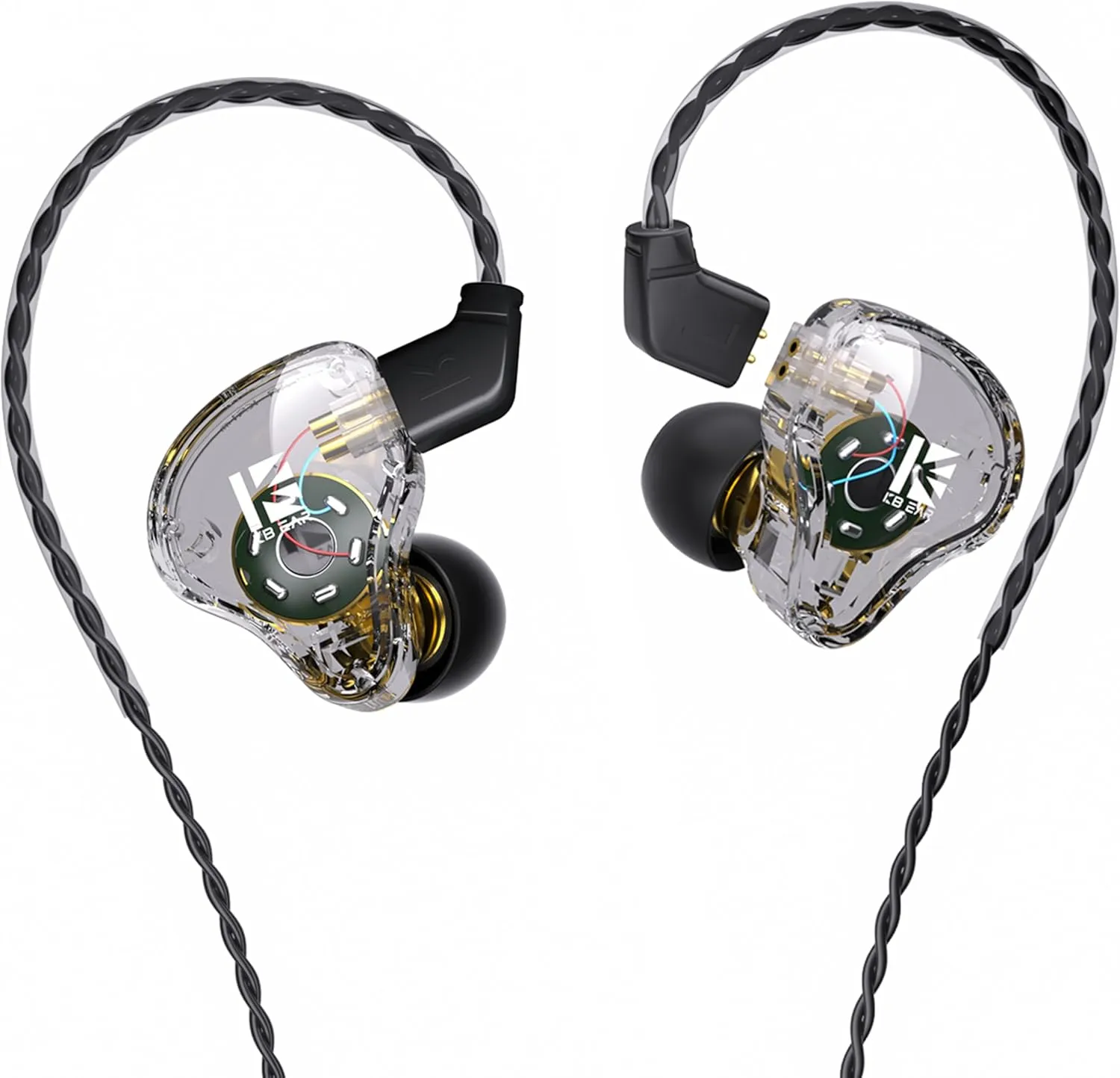 YINYOO KBEAR KS1 in Ear Monitor Bass Earbuds Wired Earbuds,Clear Sound Stereo Headphones, Vocals Forwards High Resolution Noise Canceling Earphones with Detachable Cable for Musicians
