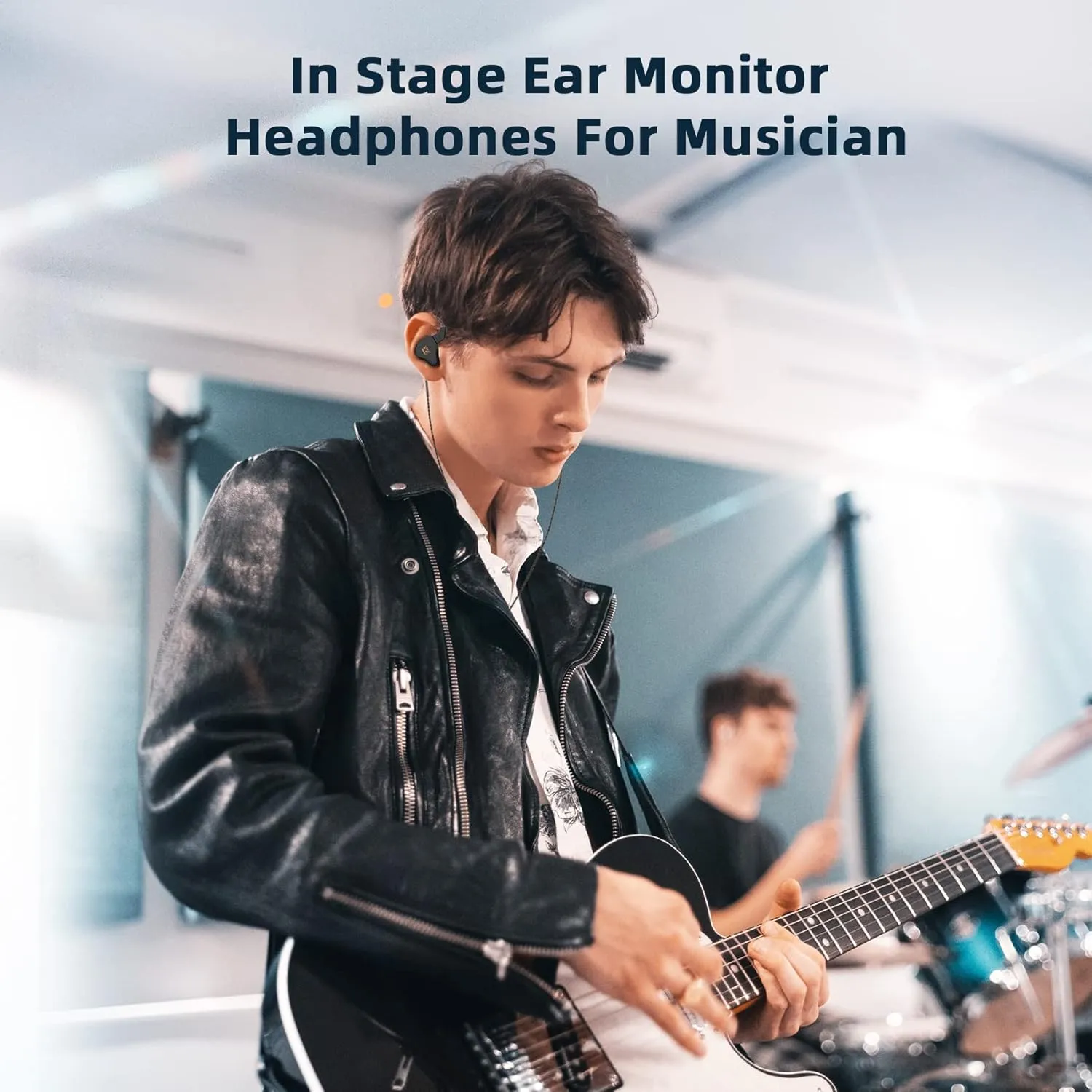 YINYOO KBEAR KS1 in Ear Monitor Bass Earbuds Wired Earbuds,Clear Sound Stereo Headphones, Vocals Forwards High Resolution Noise Canceling Earphones with Detachable Cable for Musicians