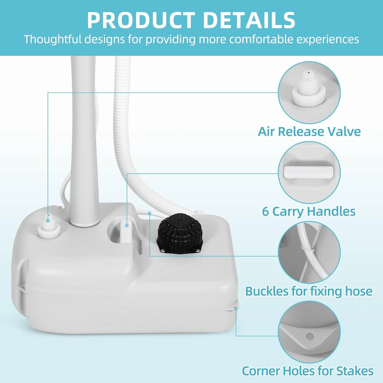 YITAMOTOR Portable Sink 17L Camping Hand Washing Station with 24L Sewage Tank, Wheels, Soap Dispenser, Towel Holder, for Garden, Gather, Worksite, Outdoor, Travel, Boat
