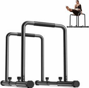 YOLEO Adjustable Dip Bar- 1100lbs Dip Station Portable Functional Fitness Bar with Safety Connector, Heavy Duty Dip Stand Body Press Bar Parallette Exercise Bar Workout Equalizer for Calisthenics