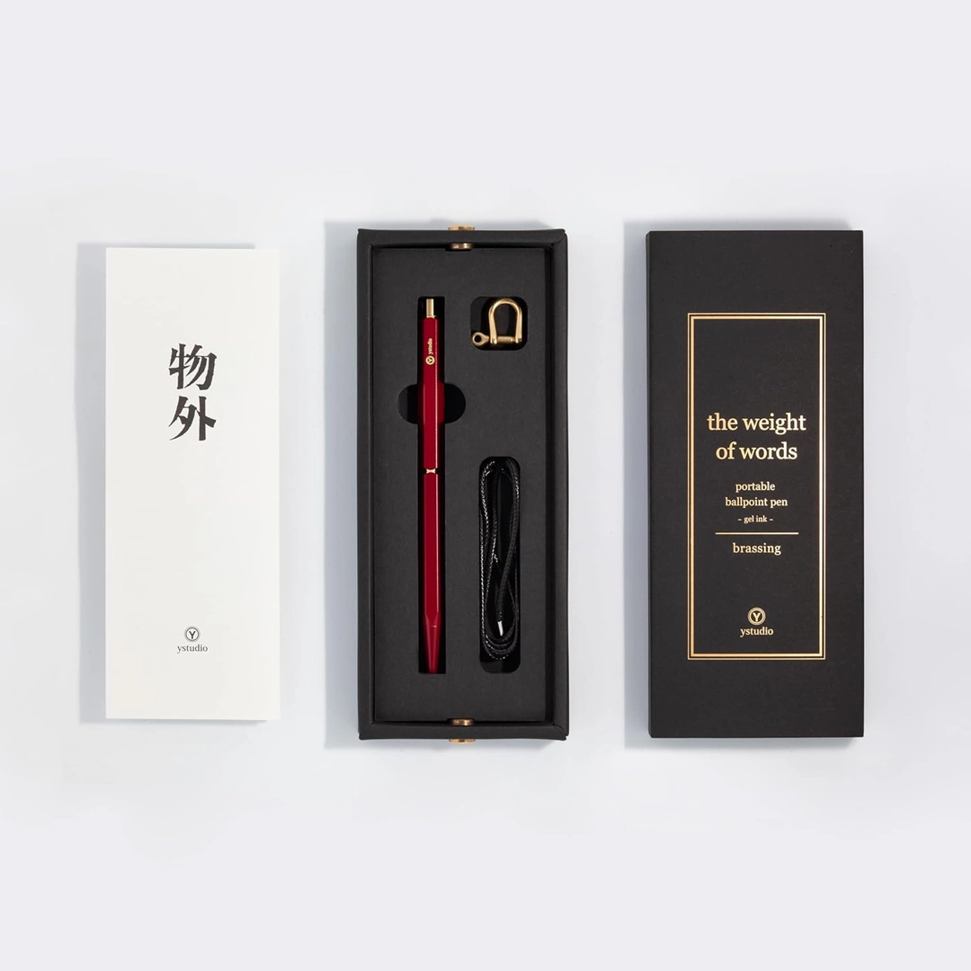 Ystudio | Ballpoint Pen | Classic Revolve | Portable Brassing | Red