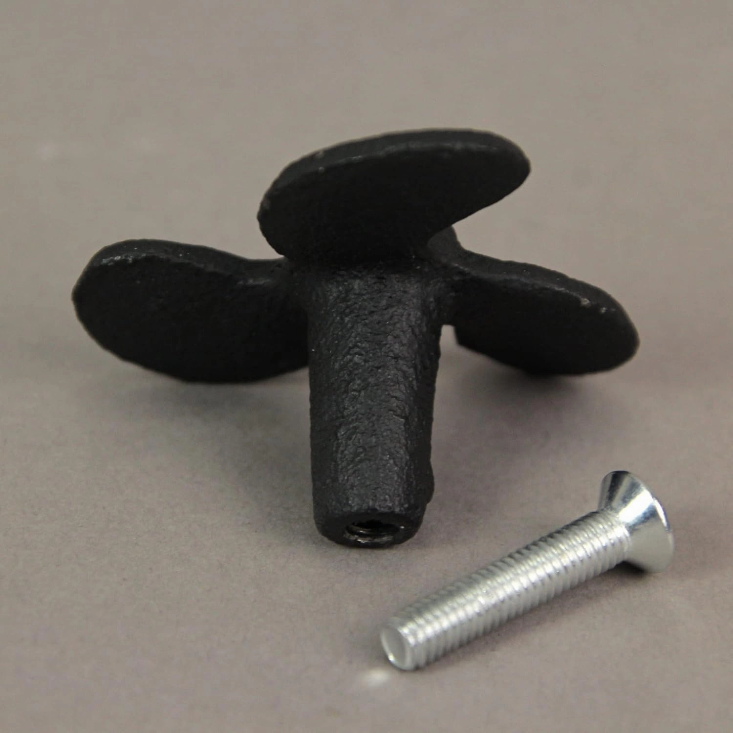 Zeckos Set of 6 Rustic Black Cast Iron Boat Propeller Drawer Pulls - Nautical Decor with Weathered Charm - 1.75 Inches in Diameter, Perfect for Cabinets and End Tables