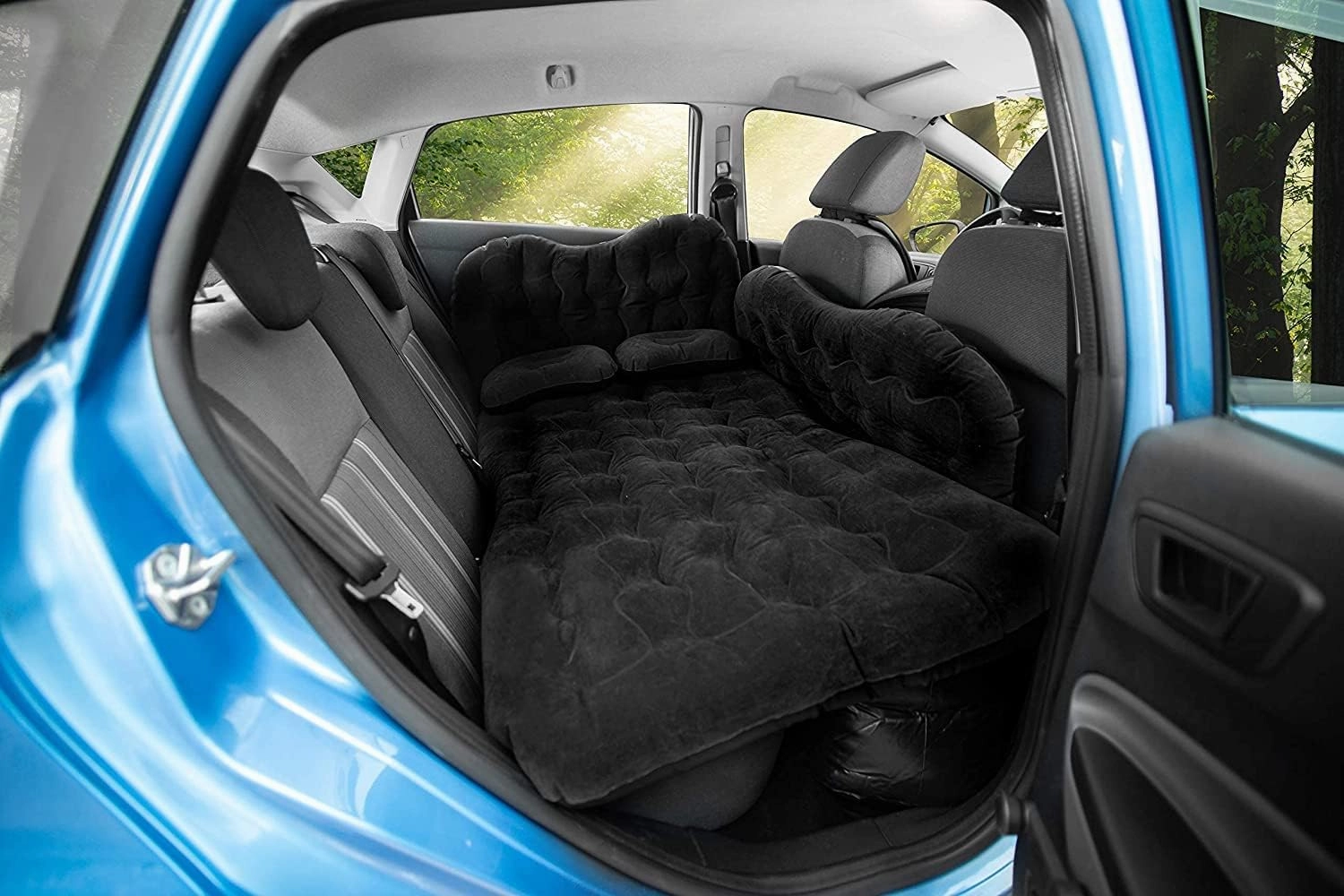 Zento Deals Bed for Car Inflatable Car Air Mattress Camping Bed Back Seat Mattress – Portable Travel Bed with Pillows – Travel Camping Sleeping Outdoor Bed – Universal Car SUV Truck and RV… (Pack 2)