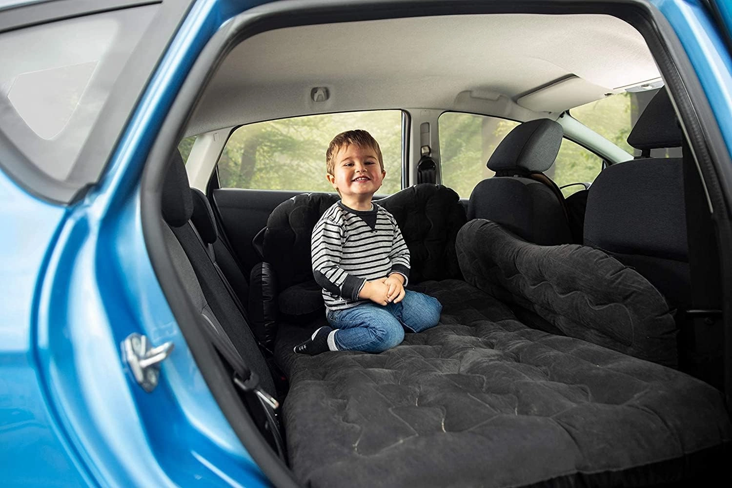 Zento Deals Bed for Car Inflatable Car Air Mattress Camping Bed Back Seat Mattress – Portable Travel Bed with Pillows – Travel Camping Sleeping Outdoor Bed – Universal Car SUV Truck and RV… (Pack 2)