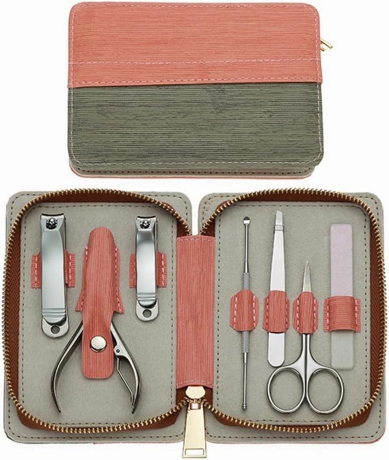 Zipper Pack 7 Piece Stainless Steel Nail Clipper Set Nail Clippers Manicure Tools Nail Art Set