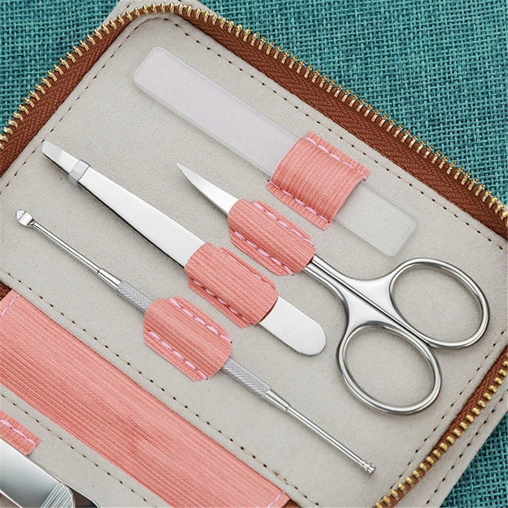 Zipper Pack 7 Piece Stainless Steel Nail Clipper Set Nail Clippers Manicure Tools Nail Art Set