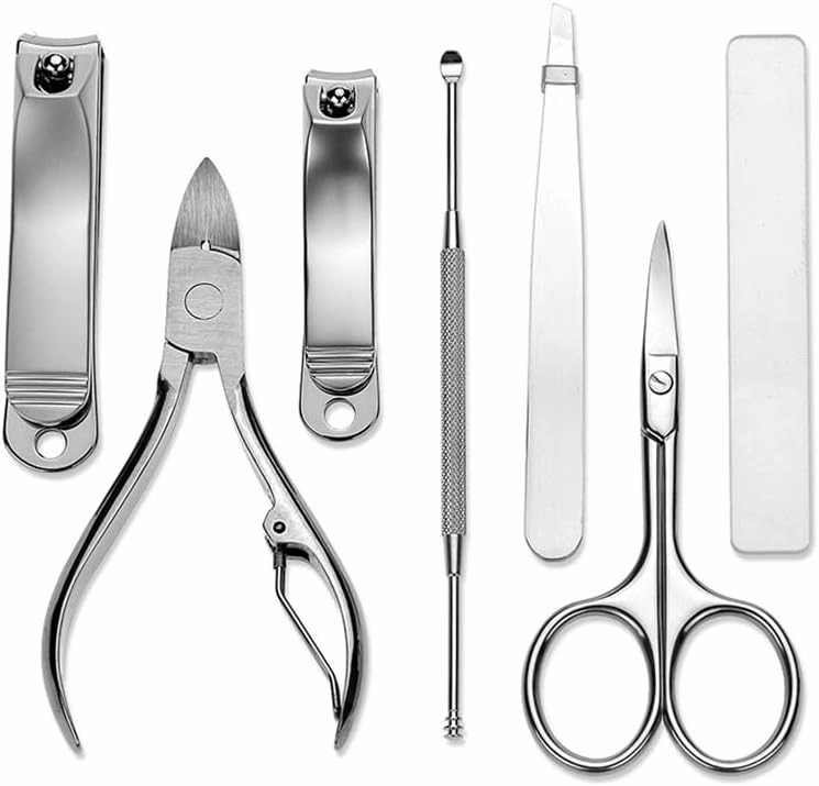 Zipper Pack 7 Piece Stainless Steel Nail Clipper Set Nail Clippers Manicure Tools Nail Art Set